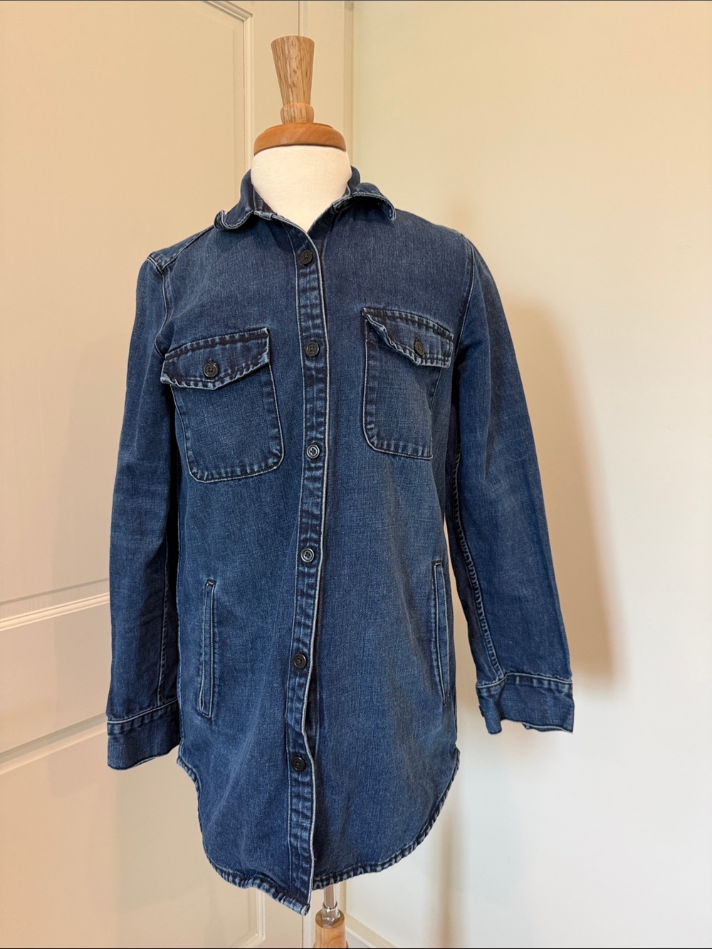 GAP Dark Blue Denim Button-Down Shirt Jacket